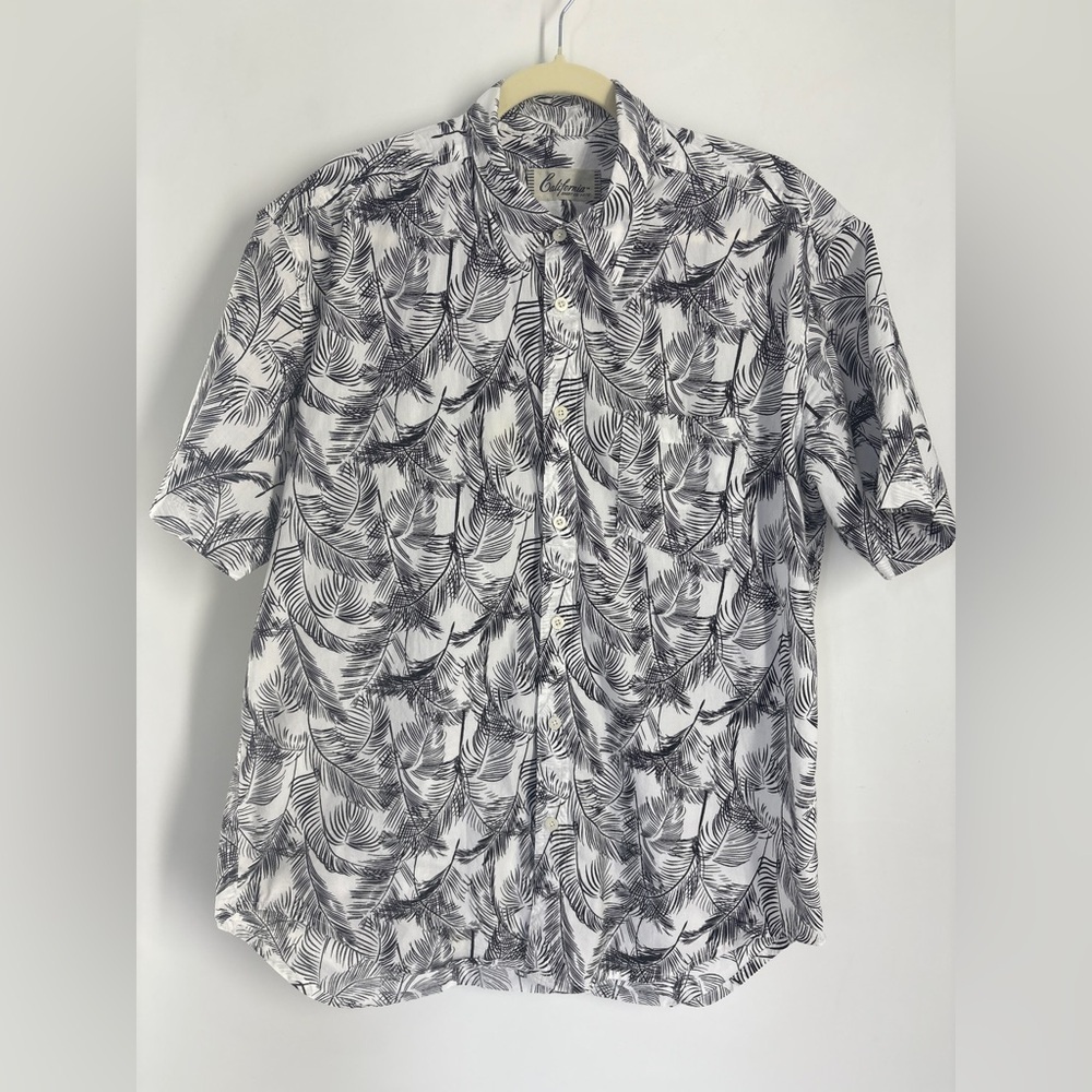 California SHIRT CO. 1976 Black / White Hawaiian Button Up Shirt - Large - Picture 1 of 7